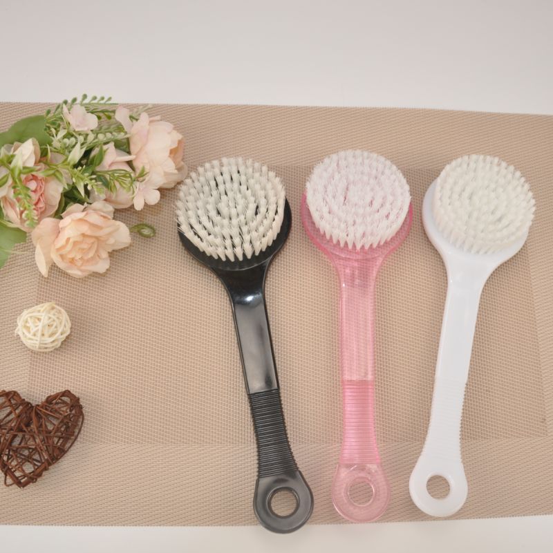 Transparent Short Handle Bath Brush